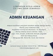 Loker Admin Palembang 2022 Terbaru 2021 Download